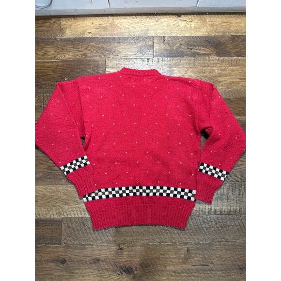 Vintage 1980s Miller’s Sportific Wool Sweater – Red Dog Leash Print - Picture 5 of 9